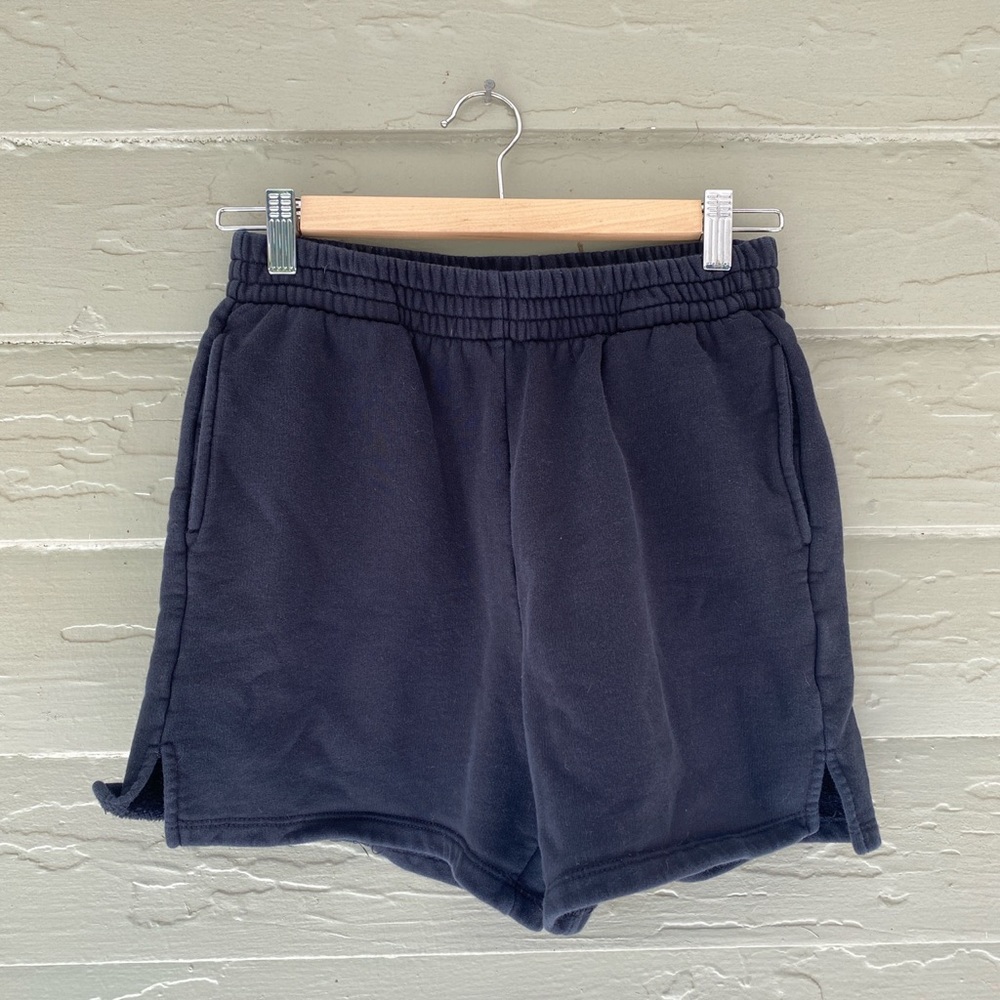 Reformation high waisted black sweat shorts